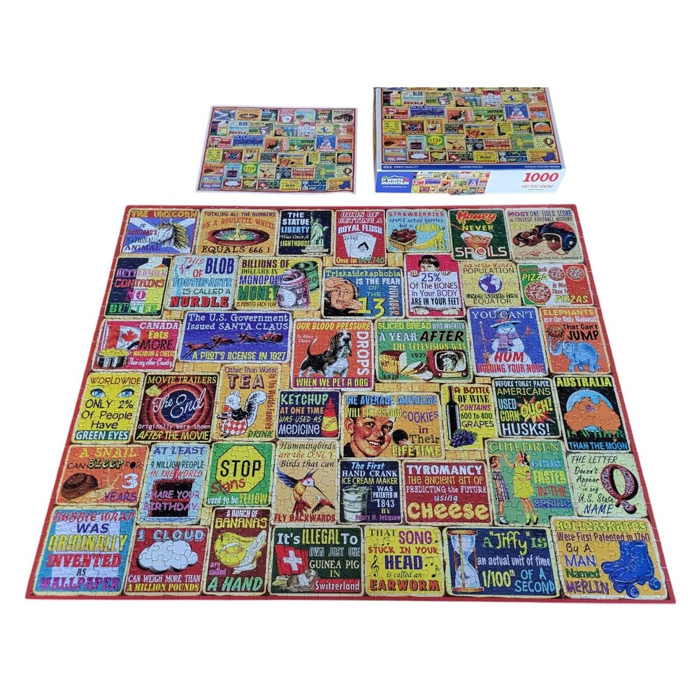 White Mountain Puzzle Did You Know 1000 pieces Complete Excellent Condition